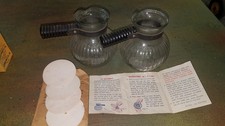 Vintage Silex Dripolator Glass 3 Piece Pour Over + Coffee Cup original filters? picture