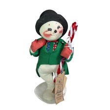 Annalee Snowy Gentlemen Snowman Holding Candy Cane 10
