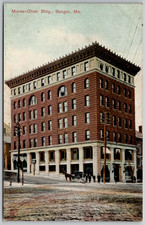 c1910 Postcard Morse-Oliver Building Bangor Maine ME Street View Horse Carriage picture