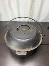 Vintage Lodge Large Cast Iron Dutch Oven Pot Marked 9 CO USA W/ Lid picture