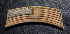 USA FLAG ROCKER TAB HOOK FASTENER PATCH 2.75 x 1.00 Inch picture