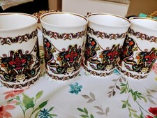 Gucci Set Of 4 Beautiful Cups Gilded Floral Mugs Bone China picture