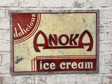 Rare Vintage Anoka Ice Cream Sign Minnesota Advertising Dairy MN picture