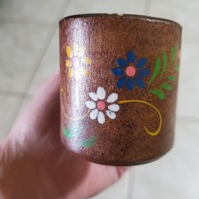 VTG  Hand Painted  Floral Folk Art Wood Screw Nutcracker from Italy 1960s picture