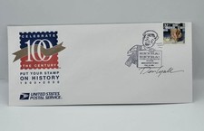 Dennis Lyall Artist Signed USPS FIRST CROSSWORD PUZZLE Commemorative Stamp Env picture