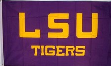 NEW 3ftx5 PURPLE LSU TIGERS NCAA FLAG picture