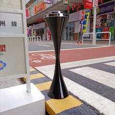 23'' Outdoor Floor Standing Ashtray Cigarette Ash Bin With Lid Home Office Black picture
