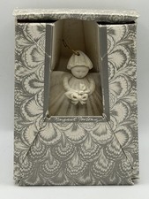 Margaret Furlong 1987 Bouquet Angel 3” Porcelain Shell Ornament Original Box picture
