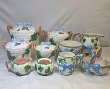 Vtg 1985-86 Haldon Group Ribbon and Bow Strawberry Canister Tableware Set 13pc  picture