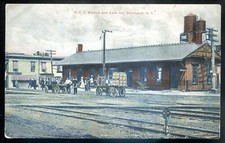 BROCKPORT NY Postcard 1910s Train Station Lark Inn picture