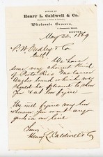 1869 Henry L. Caldwell & Co Boston Wholesale Grocers Letterhead Puerto Rico picture
