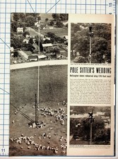 1946 Coshocton Ohio Pole Sitter Wedding Magazine Page Ephemera 