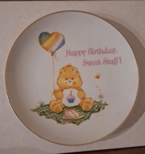 Care Bears Lasting Memories Porcelain Plate Birthday Bear 1983 Sweet Stuff happy picture