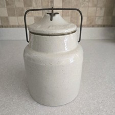 Antique Western Stoneware Canning Jar Lidded Crock -THE WEIR #4 Pat 1892 picture