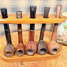 Five Vintage Estate Pipe Lot with 5 Billiard Stand picture