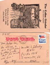 Pine Bush NY. The Coffee Grinder Mary Smith Barrels Shop Interior Postcard 57420 picture