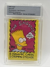 1990 Topps The Simpsons Bart Front Wax Pack Authentic Unopened Encapsulated picture