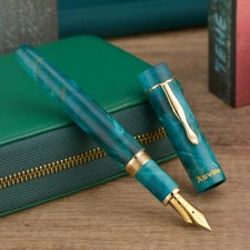 Asvine C2000 Stabilized Wood Fountain Pen NO.8 EF/F/M/Stub 1.1 Nib Green picture