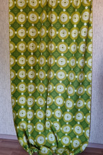 Vintage acrylic fabric, Scandinavian 70s curtain, green picture