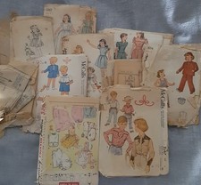 Vintage 1940's-1950's kids sewing patterns mixed lot as-is picture