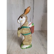 Vintage wooden bunny spring egg basket Easter unique home decor figure picture