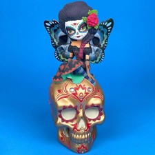 Jasmine Becket-Griffith Spirit of the Elegant Poise Gold Fairy Sugar Skull Glows picture