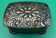 Vintage Metal Footed Trinket Box Japan picture