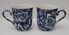 Blue And White Transferware Floral Made In England Coffee Cup Cups / Mug Mugs picture