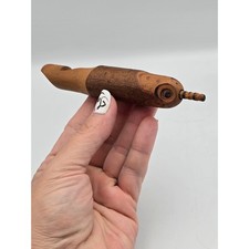 Unbranded Hand Carved Wooden Bird/narwall Whistle Brown Excellent Folk Art Decor picture