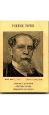 Charles Dickens Portrait Card 1900 Pickwick Oliver Twist Dombey Era Novelist picture