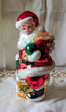 PESCHKA Vintage 1996 Large Glass Santa Claus Christmas  Table Decor picture