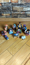 Hand Painted Wooden Nativity Set 11pc Mary Joseph Baby Jesus Angel Sheep Small picture