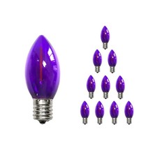 CHYParty 10PK C7 LED Replacement Bulbs, 0.6W Purple, E12 10 Purple Bulbs picture