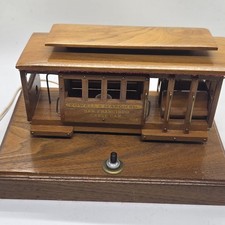 VTG MCM Wood San Francisco Cable Car Lamp Powell & Mason 505 Night Light Working picture