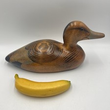 RiverBend Carvers Wood Duck Decoy Vintage Leah Jewell Carved  14x5x7
