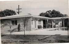 Vintage RPPC Mid Century Modern Florida Home Swimming Pool Kodak Postcard picture