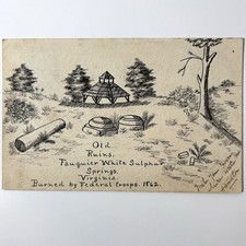 Fauquier White Sulphur Springs VA Postcard Antique UDB Civil War Ruins Art 1906 picture