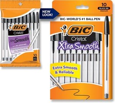 Pack of 10 Ballpoint Pen - Black Ink Ball Point Pens for Office Writing School picture