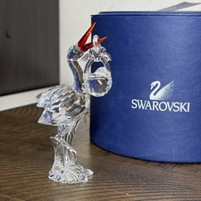 Swarovski Crystal Figurine Stork with Baby in Basket Retired 659401 Austria Box picture