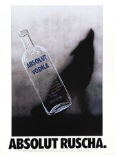 1989 ABSOLUT RUSCHA Vodka Bottle Art by Edward Ruscha Vintage PRINT AD picture