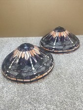 16” Dragonfly Tiffany Style Vintage Pair of Lamp Shades Shades Only 7.5