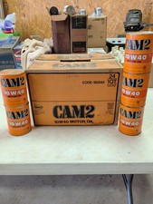 Full UNOPENED CASE Vintage Sunoco Cam 2 10w40 Qt oil  cans display A# picture