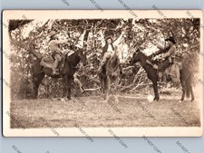 WOW c1910 Cowboys On Horses Pointing Guns Oddity Unusual Unique RPPC Real Photo picture