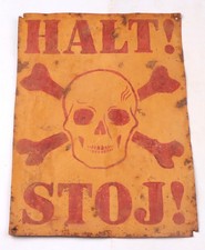 Halt Stop Poland Polish Stoj German WW2 Sign war period WWII Germany Military picture