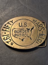 Vintage Fifty Years 1924-1974 Commemorative Brass Belt Buckle Numbered 899 picture