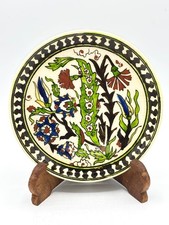 Vintage Turkish Kutahya Ceramic Art Pottery Plate Handpainted Floral Design 7” picture