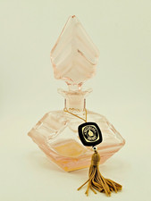 VTG VICTORIA'S SECRET Art Deco Style Frosted & Clear Pink Glass PERFUME Bottle  picture