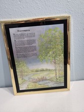 Vintage Footprints Foil Framed Print Manifestations Christian Wall Hanging Decor picture