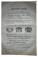 1911, ORIGINAL BROADSIDE, AUCTION SALE, W. H. ALDERSON, CECILTON, MARYLAND picture