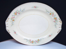 VINTAGE HOMER LAUGHLIN OVAL SERVING PLATTER...EGGSHELL...GEORGIAN FLORAL PATTERN picture